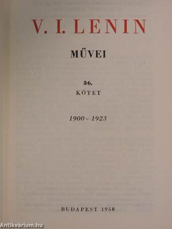 V. I. Lenin művei 36.