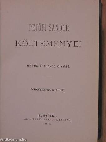 Petőfi Sándor költeményei 4. (töredék)