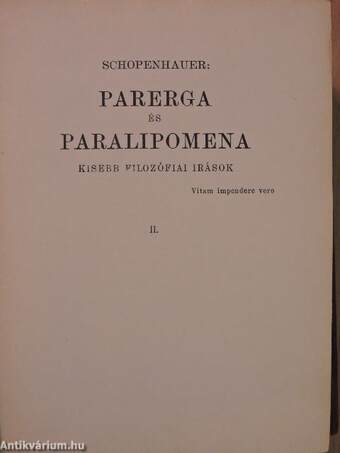 Parerga és paralipomena II.