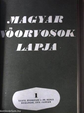 Magyar Nőorvosok Lapja 1972-1973. január-december