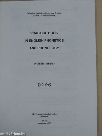 Practice book in english phonetics and phonology