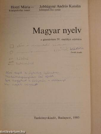 Magyar nyelv IV.