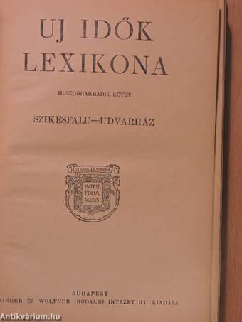 Uj idők lexikona 23. (töredék)