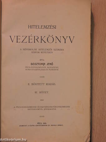 Hitelemzési vezérkönyv III. (töredék)