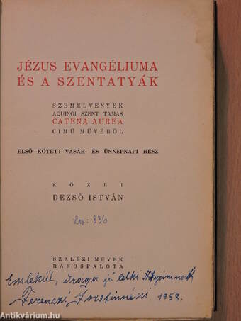 Jézus evangéliuma és a szentatyák I. (töredék)