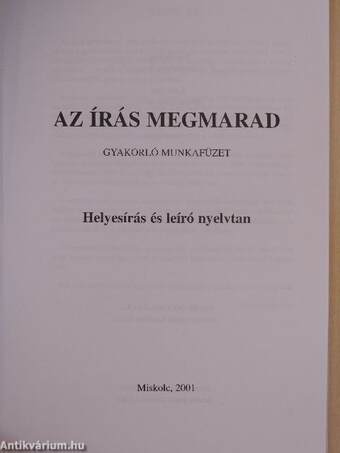 Az írás megmarad