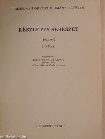 Részletes sebészet I.