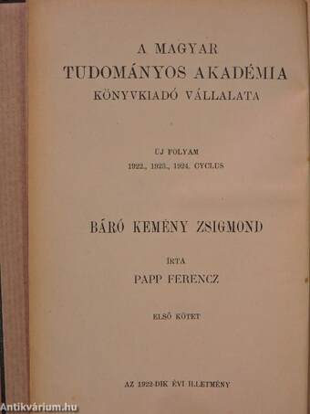 Báró Kemény Zsigmond I. (töredék)