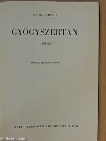 Gyógyszertan I. (töredék)