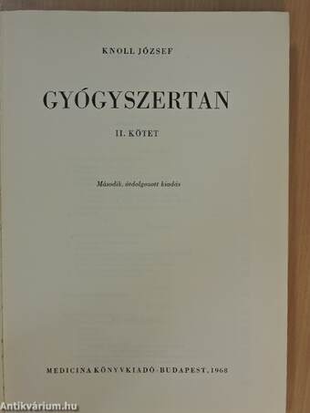 Gyógyszertan II. (töredék)