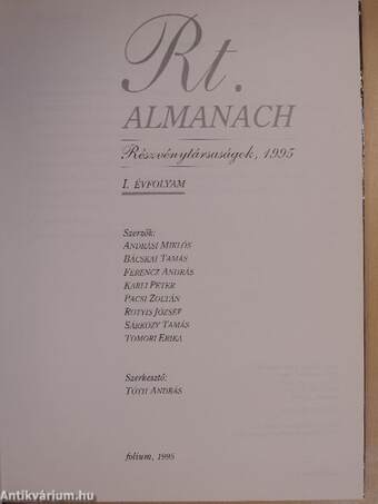 Rt. Almanach - Részvénytársaságok 1995