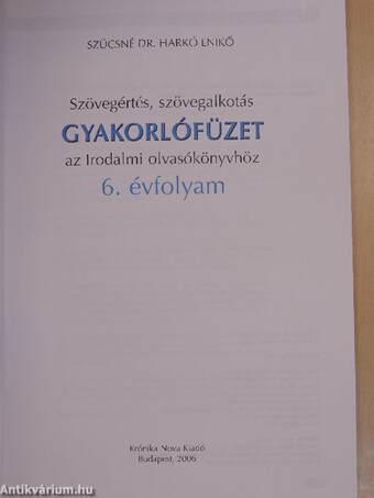 Szövegértés, szövegalkotás 6.