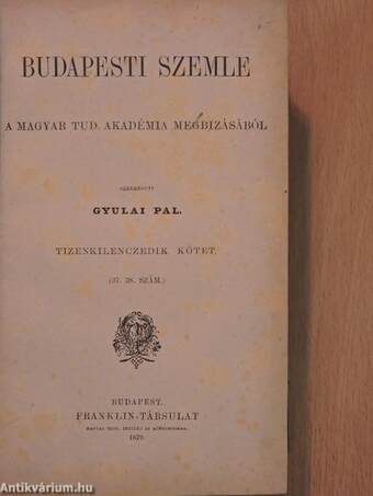 Budapesti Szemle 1879/19-20. kötet