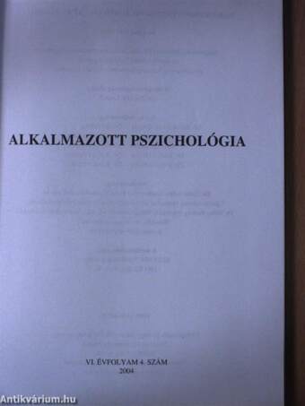 Alkalmazott pszichológia 2004/4.