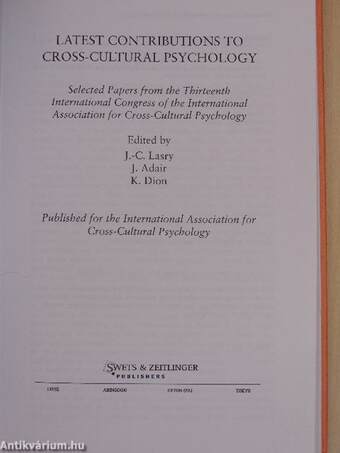 Latest Contributions to Cross-Cultural Psychology