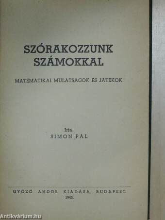 Szórakozzunk számokkal