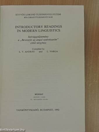 Introductory readings in modern linguistics