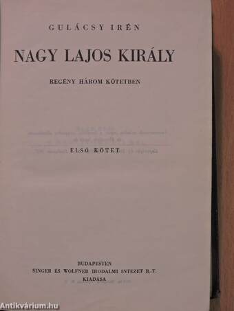 Nagy Lajos király I-III.