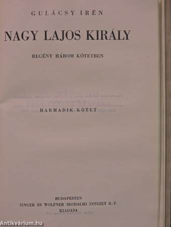 Nagy Lajos király I-III.