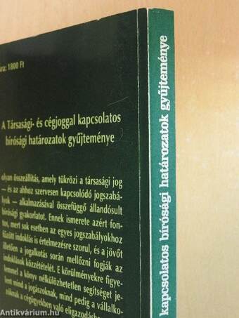 Társasági- és cégjoggal kapcsolatos bírósági határozatok gyűjteménye 1992