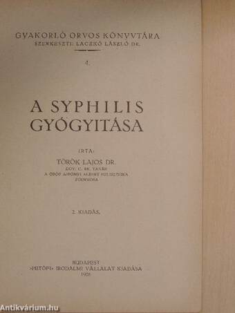 A syphilis gyógyítása