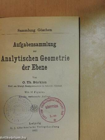 Aufgabensammlung zur Analytischen Geometrie der Ebene