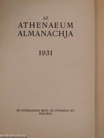 Az Athenaeum almanachja 1931