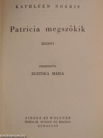 Patricia megszökik