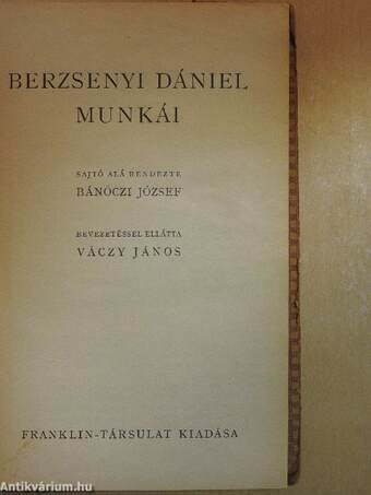 Berzsenyi Dániel munkái