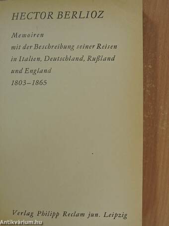 Memoiren mit der Beschreibung seiner Reisen in Italien, Deutschland, Rußland und England 1803-1865