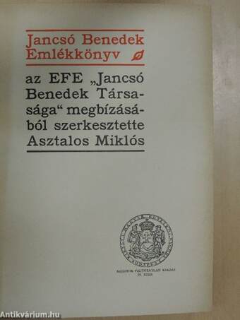 Jancsó Benedek Emlékkönyv