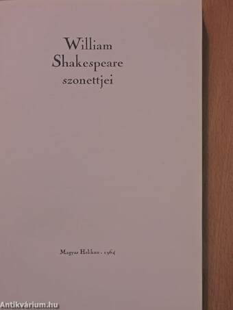 William Shakespeare Szonettjei 