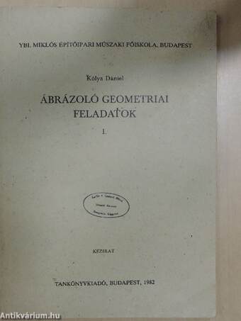 Ábrázoló geometriai feladatok I.