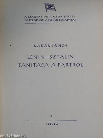 Lenin-Sztálin tanítása a Pártról