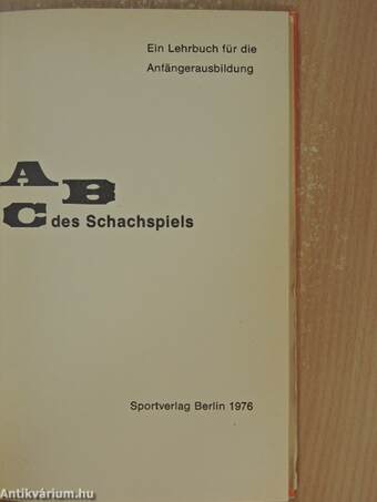 ABC des Schachspiels