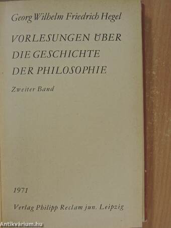 Vorlesungen über die Geschichte der Philosophie I-III.