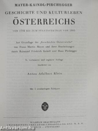 Geschichte und Kulturleben Österreichs von 1792 bis zum Staatsvertrag von 1955