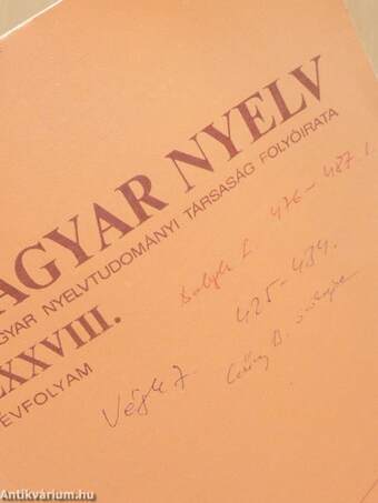 Magyar Nyelv 1982/1-4.