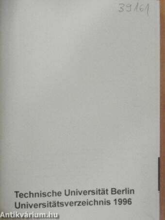 Technische Universität Berlin Universitätsverzeichnis 1996