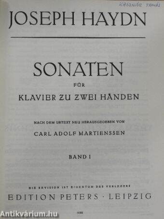 Sonaten für Klavier zu zwei Händen I.