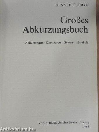 Großes Abkürzungsbuch