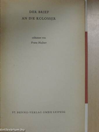 Der Brief an die Kolosser