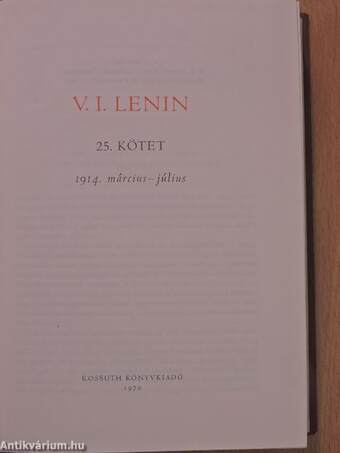 V. I. Lenin összes művei 25.