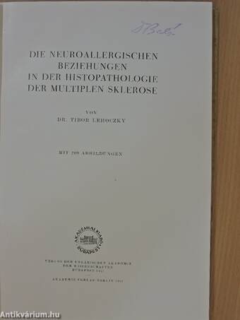 Die neuroallergischen Beziehungen in der Histopathologie der Multiplen Sklerose