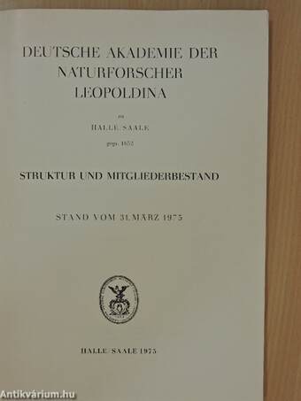 Struktur und Mitgliederbestand Stand vom 31. März 1975