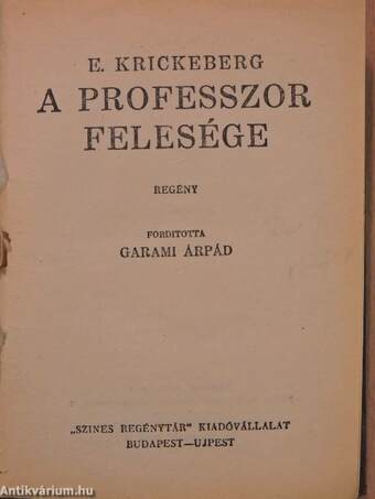 A professzor felesége