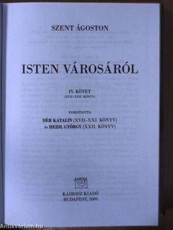 Isten városáról IV. (töredék)