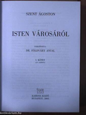 Isten városáról I. (töredék)