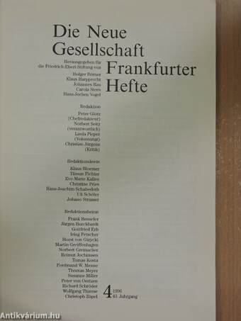 Die Neue Gesellschaft/Frankfurter Hefte 4/1996.