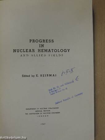 Progress in Nuclear Hematology and Allied Fields